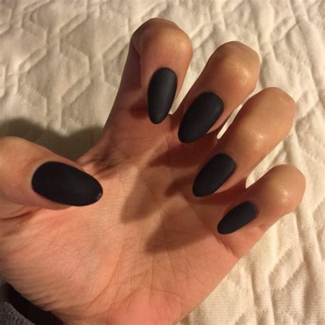 almond nails black matte|black almond nails with glitter.